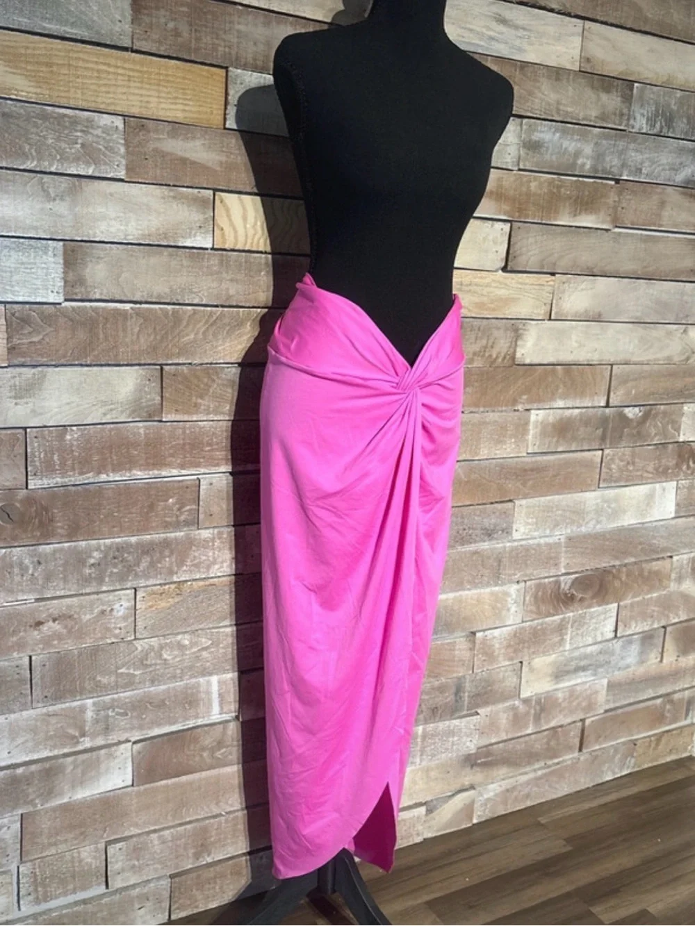 SKIMS NWT Taffy Pink Recycled Swim Sarong Skirt Wrap Twist Front Cover Up 2X